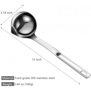 Stainless Steel Oil Separator Soup Ladle Gravy Food Fat Separator Skimmer Spoon Grease Strainer Separater Hot Pot Oil Filter Spoon For Home Kitchen And Cooking,Soup Colander 12 Inch