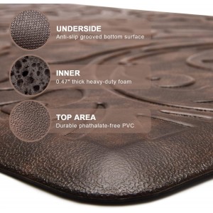 KMAT Kitchen Mat Cushioned Anti-Fatigue Waterproof Non-Slip Standing Mat Ergonomic Comfort Rug for Home,Office,Sink,Laundry,Desk 17.3