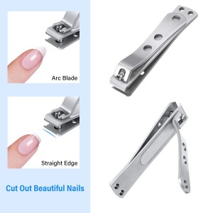 2 Pieces Nail Clipper for Thick Nails, Straight Edge Toenail Clippers, Heavy Duty Stainless Steel Fingernail Cutters, Large Wide Mouth Fingernail and Toenail Scissors for Men Women