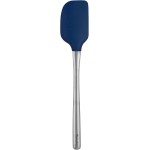 Tovolo Flex-Core Silicone Spatula Metal Handle for Scraping Bowls Mixing and Baking, Dishwasher Safe Heat Resistant Stainless Steel Silicone Spatula for Cast Iron and Nonstick Cookware, Deep Indigo
