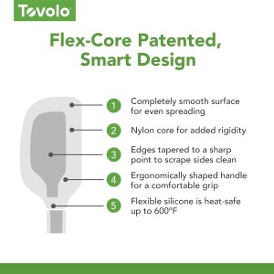 Tovolo Silicone Jar Spatula Long Handled Rubber Scraping Scooping Tool for Peanut Butter Jam Jelly Jars Blenders, Extra Long Flex Core Silicone Jar Scraper Dishwasher Safe BPA Free, Oyster Gray
