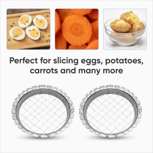 Stainless Steel Egg Chopper - Manual Hard Boiled Egg Dicer, Wire Potato & Carrot Salad Chopper Grid/Slicer, 2 Pcs