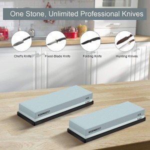 Actual Grit Premium Material Sharpening Stone 2 Side 400 1000 Whetstone Set Kitchen Knife Sharpener Stone Wet Stones for Sharping Knives Kit with Non-slip Rubber Base
