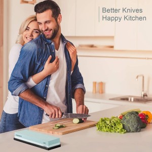 Actual Grit Premium Material Sharpening Stone 2 Side 400 1000 Whetstone Set Kitchen Knife Sharpener Stone Wet Stones for Sharping Knives Kit with Non-slip Rubber Base