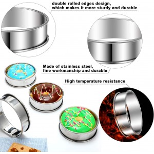 Boao 16 Pcs English Muffin Rings Nonstick Double Rolled Crumpet Rings Round Cookie Cutter Biscuit Cutters Double Rolled Tart Stainless Steel Round Muffin Tart Molds for Home Baking(3 Inch)