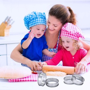 Boao 16 Pcs English Muffin Rings Nonstick Double Rolled Crumpet Rings Round Cookie Cutter Biscuit Cutters Double Rolled Tart Stainless Steel Round Muffin Tart Molds for Home Baking(3 Inch)