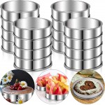 Boao 16 Pcs English Muffin Rings Nonstick Double Rolled Crumpet Rings Round Cookie Cutter Biscuit Cutters Double Rolled Tart Stainless Steel Round Muffin Tart Molds for Home Baking(3 Inch)