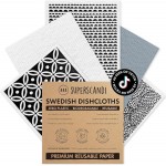 SUPERSCANDI 5 Pack Swedish Dishcloths for Kitchen - 100% Biodegradable & Compostable, Reusable Paper Towels Washable, Food-Safe & Without Plastic - Dish Rags Suitable for Any Surface, Scandi White