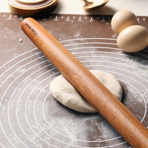 Muso Wood Sapele Wooden French Rolling Pin for Baking, Tapered Roller for Fondant, Pie Crust, Cookie, Pastry (French 15-3/4inch)