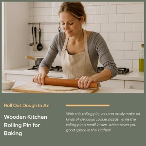 Muso Wood Sapele Wooden French Rolling Pin for Baking, Tapered Roller for Fondant, Pie Crust, Cookie, Pastry (French 15-3/4inch)