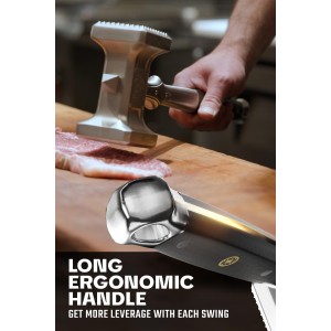 Dalstrong Meat Tenderizer Tool - NEW IMPROVED - Dual Sided, Extra-Large Meat Hammer - Premium High-Carbon Stainless Steel - Meat Mallet - Chef Pounder - Black G10 Handle