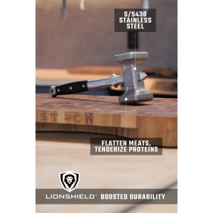Dalstrong Meat Tenderizer Tool - NEW IMPROVED - Dual Sided, Extra-Large Meat Hammer - Premium High-Carbon Stainless Steel - Meat Mallet - Chef Pounder - Black G10 Handle