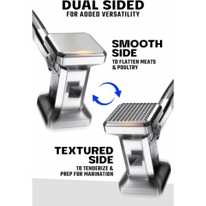 Dalstrong Meat Tenderizer Tool - NEW IMPROVED - Dual Sided, Extra-Large Meat Hammer - Premium High-Carbon Stainless Steel - Meat Mallet - Chef Pounder - Black G10 Handle