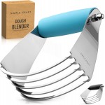 Simple Craft Pastry Cutter For Baking - Stainless Steel Pastry Blender Tool With Comfortable Grip Handle - Heavy Duty Dough Cutters & Dough Blender For Mixing Butter, Flour, and More (Blue)