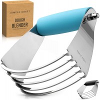 Simple Craft Pastry Cutter For Baking - Stainless Steel Pastry Blender Tool With Comfortable Grip Handle - Heavy Duty Dough Cutters & Dough Blender For Mixing Butter, Flour, and More (Blue)