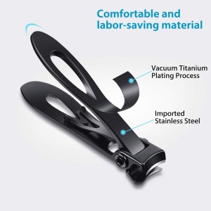 Mudder 2 Pieces Oversized Thick Nail Clippers for Tough Toenails Fingernails Stainless Steel Fingernail Clipper Ultra Wide Jaw Sharp Trimmer Ingrown Manicure Pedicure Men Women Elder, 2 Size(Black)