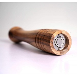 Pepper Mill, Pepper Grinder with Adjustable Stainless Steel Grinder, Acacia Wood, Height 30 cm / 12 inch