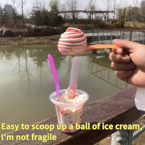 30 Pack Color Changing Ice Cream Spoons, 5.15 Inch Break-Resistant Plastic Spoons, Individually Wrapped - Eye-catching Color-Emergence Effect for Dessert Utensils, BPA Free