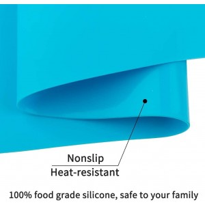 Extra Large Silicone Craft Mat for Kids, Large Silicone Sheet for Crafts, Kitchen Non-Stick Baking Mat, Heat Resistant Countertop Mat, Waterproof Placemat, Multipurpose Mat, Blue (23.62x15.75 inches)