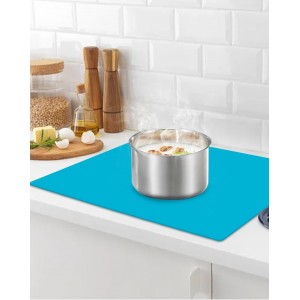 Extra Large Silicone Craft Mat for Kids, Large Silicone Sheet for Crafts, Kitchen Non-Stick Baking Mat, Heat Resistant Countertop Mat, Waterproof Placemat, Multipurpose Mat, Blue (23.62x15.75 inches)