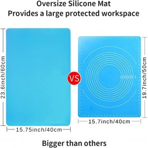 Extra Large Silicone Craft Mat for Kids, Large Silicone Sheet for Crafts, Kitchen Non-Stick Baking Mat, Heat Resistant Countertop Mat, Waterproof Placemat, Multipurpose Mat, Blue (23.62x15.75 inches)