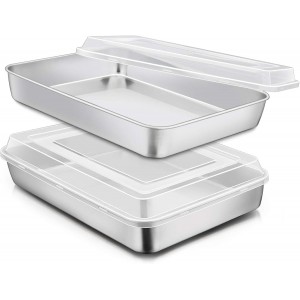 E-far Stainless Steel Baking Pan with Li...