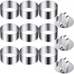 Patelai 12 Pieces Round Cake Mold Ring Stainless Steel Cake Mousse Mold Including Pushers 3.15 Inches Diameter