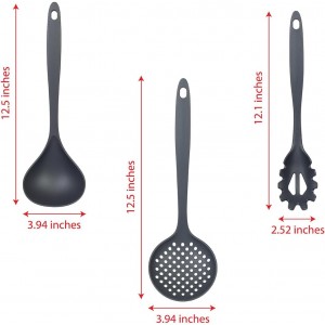 Glad Cooking Kitchen Utensils Set – 7 Pieces, Nylon Tools for Nonstick Cookware, Gray