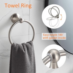 BGL Bathroom Accessory Set, Brushed Nickel Adjustable Expandable Towel Bar 4-Piece Bathroom Hardware Set Wall Mounted