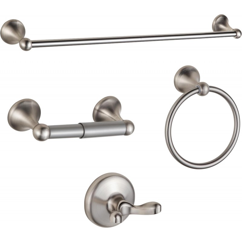 BGL Bathroom Accessory Set, Brushed Nickel Adjustable Expandable Towel Bar 4-Piece Bathroom Hardware Set Wall Mounted