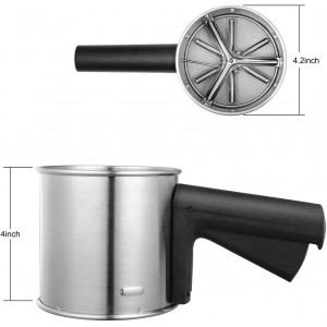 3 Cup Flour Sifter for Baking, Handheld Strainer Sifter Stainless Steel, Hand Crank Squeeze Sieve for Baking w/Comfortable Handle for Flour Powdered Sugar Cake - Baker Supplies