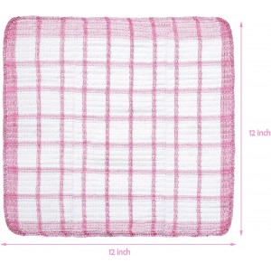 Boao 12 Pieces Kitchen Dish Cloths, Cotton, 4 Color, Square, 12
