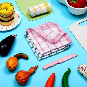 Boao 12 Pieces Kitchen Dish Cloths, Cotton, 4 Color, Square, 12