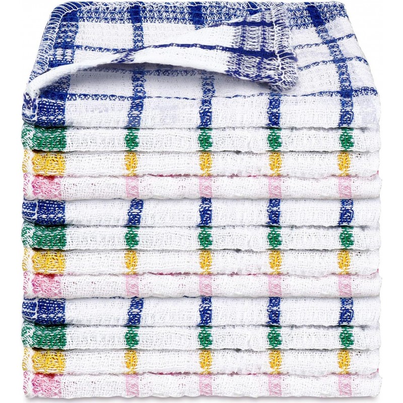 Boao 12 Pieces Kitchen Dish Cloths, Cotton, 4 Color, Square, 12