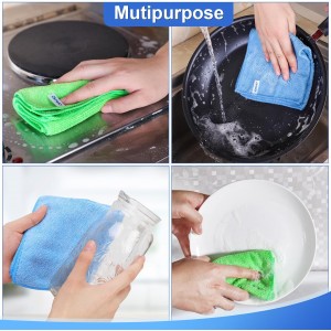 12Pcs Premium Microfiber Cleaning Cloth, Highly Absorbent Household Cleaning Supplies - for Kitchen Towels, Dish Cloths, Dust Rag