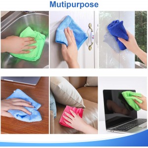 12Pcs Premium Microfiber Cleaning Cloth, Highly Absorbent Household Cleaning Supplies - for Kitchen Towels, Dish Cloths, Dust Rag