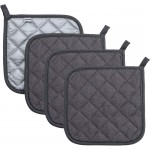 Joyhalo 4 Pack Pot Holders for Kitchen Clearance, Hot Pads for Kitchen, Countertops, Oven Pot Holders Bulk, Potholders Sets for Kitchens Heat Resistant, Grey
