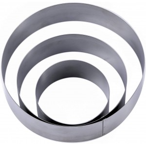Large Round Cake Ring Set-4/6/8 Inch Biscuit Cutter Stainless Steel Circle Pancake Mold English Muffin Ring
