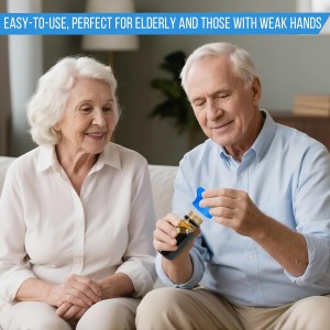 Remedic Medicine Bottle Opener with Magnifier & LED Light – Easy Grip Aid for Weak Hands – Non-Slip Mat for One-Handed Use – Arthritis-Friendly Multi-Opener – Senior Care Tools