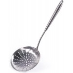 Skimmer Slotted Spoon, [Rustproof, Integral Forming, Durable] Newness 304 Stainless Steel Slotted Spoon with Vacuum Ergonomic Handle, Comfortable Grip Design Strainer Ladle for Kitchen, 16.8 Inches