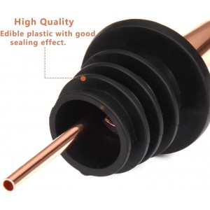 Bottle Pourers-10 Pcs Stainless Steel Wine Liquor Bottle Pourer Spout with Covers,Liquor Pourers Tapered Spout,for Oil,Wine,Vinegar and Liquid(Rose Gold+Dust Caps)