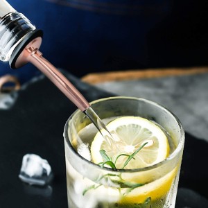 Bottle Pourers-10 Pcs Stainless Steel Wine Liquor Bottle Pourer Spout with Covers,Liquor Pourers Tapered Spout,for Oil,Wine,Vinegar and Liquid(Rose Gold+Dust Caps)