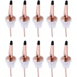 Bottle Pourers-10 Pcs Stainless Steel Wine Liquor Bottle Pourer Spout with Covers,Liquor Pourers Tapered Spout,for Oil,Wine,Vinegar and Liquid(Rose Gold+Dust Caps)