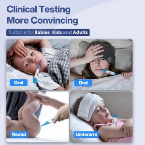 Boncare 10 Seconds Oral Thermometer for Adults and Kids - Accurate & Safe Rectal Thermometer for Baby with Fever Alarm, Digital Thermometer (Light Blue)