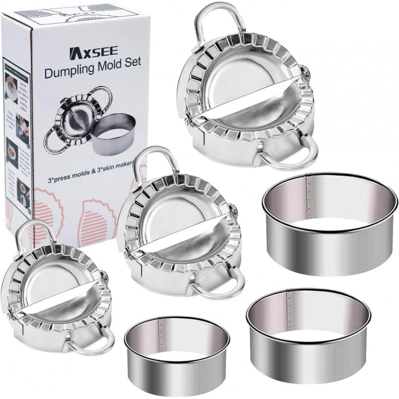 Dumplings Maker Set, Stainless Steel Dumpling Molds and Skin Maker