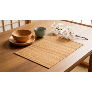 Dining Table Placemat, Heat-Resistant Place Mat Stain Resistant Anti-Skid Washable Bamboo Table Mat Placemat Kitchen Table mat