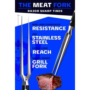 Dalstrong Meat Fork - 7 inch - The Impaler - Dual-Prong Carving & BBQ Fork - High Carbon Stainless Steel - G10 Garolite Handle - Professional Barbecue Carving Fork - Kitchen Utensils