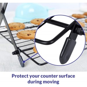 Geesta 2/3/4-Tier Upgraded Collapsible Cooling Rack with Adjustable 3 Setting Design Stackable Roasting Cooking Drying Wire Cooling Rack for Cookies Baking Gifts for Women