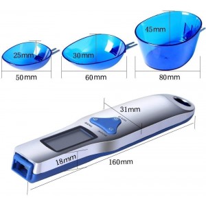 3T6B Grams Digital Kitchen Measuring Spoon,Three Different Specifications Food Scale Spoon with Scale Design, Weight from 0.1 Grams to 500 Grams Support Unit g/oz/gn/ct (with 2 AAA Batteries)