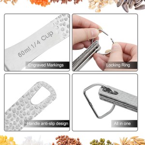 Smithcraft Measuring Cups 5pcs Stainless Steel Measuring Cups Set 18/8 (304) Steel Material Heavy Duty Measurer cups Color Silver (Siliver-5cups+1ring)